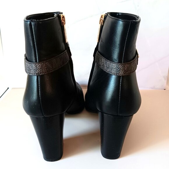 LIKE NEW 💎 MICHAEL KORS BLACK LEATHER SIDE ZIP ANKLE BOOTS SIZE 8 ~ AWESOME! - Picture 5 of 9